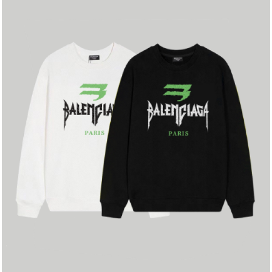 Balenciaga Ripped Letter Print Crew Neck Sweatshirt